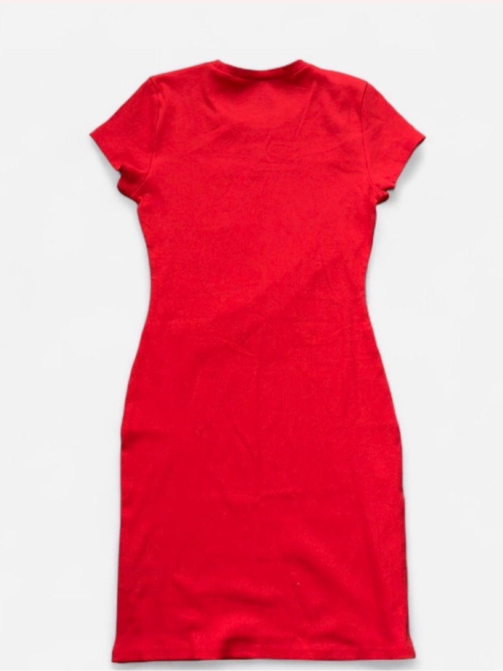 H&M Divided Red Ribbed Mini Bodycon Dress - Picture 2 of 3